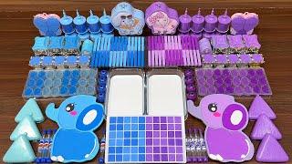 BLUE vs PURPLE ELEPHANT I Mixing Random into Glossy Slime I Satisfying Slime #826