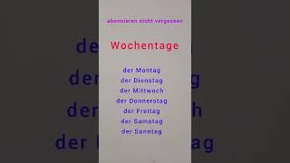 Deutsch Wochentage #shorts #videos  #briefland