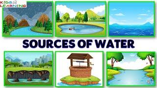 Sources of water | Uses of water | Source of water for kids | Source of water for class 1 I Water