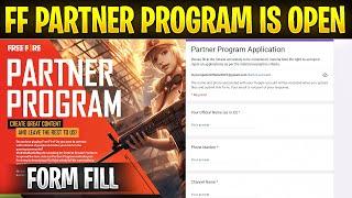 Free fire partner program application from open | How to join Partner program full details 2022
