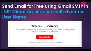 Send email in .NET Clean architecture using Mailkit & SMTP - Part 12