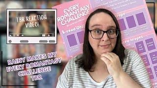 Rainy Makes My Every Romantasy Challenge TBR | Reacting To Rainy's Choices For Me