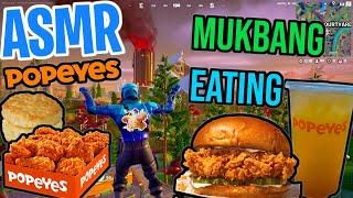 ASMR Gaming  Fortnite Popeyes Chicken Mukbang Eating and Relaxing Spectating  Whispering 