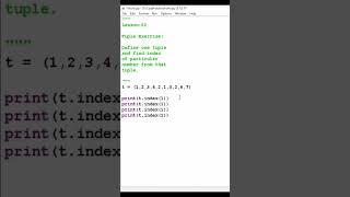 how to find index of particular element in tuple #shorts #coding #python #pythontuple #pythontricks