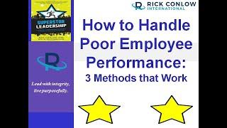 How to Handle Poor Employee Performance Constructively-Leadership Training