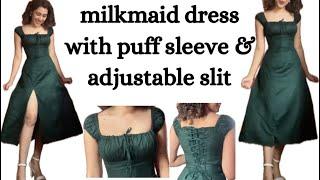 Milkmaid/gathered bust/cottage core dress pattern drafting and cutting tutorial