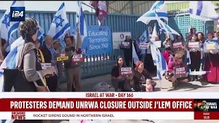 Protesters rally outside UNRWA in Jerusalem, accusing agency of terrorism