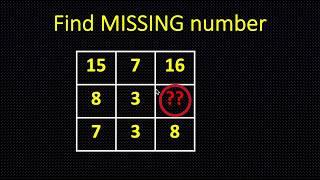 Find Missing Number in 3x3 grid | Math Puzzle | As a half-millionaire