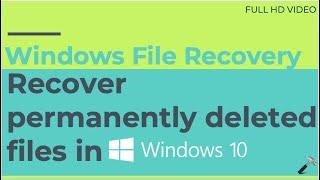 Recover permanently deleted files using Windows File Recovery