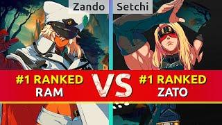 GGST ▰ Zando (#1 Ranked Ramlethal) vs Setchi (#1 Ranked Zato). High Level Gameplay