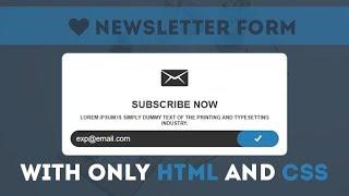 Design Cool NEWSLETTER  - Follow By email Form Using HTML & CSS