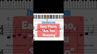 Are You Sleeping, Brother John Easy piano for beginners