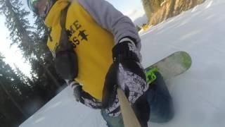 Падение на сноуборде. Словил передний кант. Snowboard fail