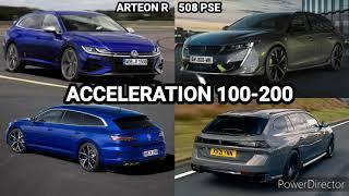 2021 NEW VW ARTEON R VS PEUGEOT 508 PSE ACCELERATION 100-200 (320PS VS 360PS)