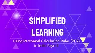 Simplified Learning - How to write PCR in SAP India Payroll for PF Option