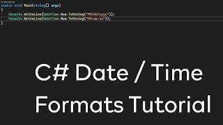 C# - Date / Time Formats Tutorial #shorts