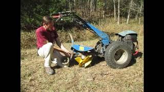 Berta Rotary Plow on Walk-Behind Tractor -- Full Demo