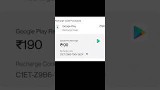 190 ka redeem code by Google Play Store use for free fire #shorts #freefire #giveaway #viral