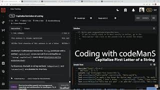 Codewars 7 kyu Capitalize First Letter of a String JavaScript