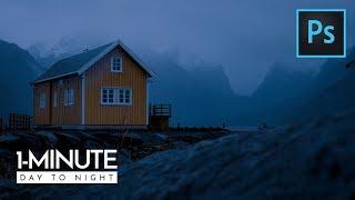1-Minute Photoshop | How To Turn Day into Night in Photoshop