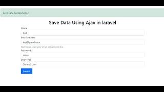 Insert Data into Database using ajax without page reload in laravel.Insert Data without page reload