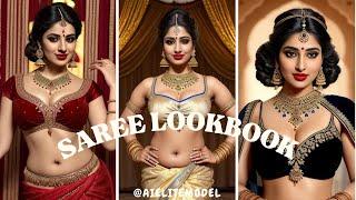 [4K] AI Saree Symmetry: AI Model's Balanced Collection"  | AI Elite Indian Model #saree #purple