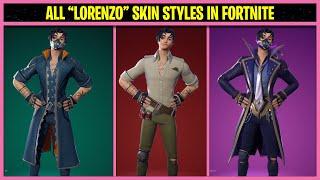 ALL LORENZO SKIN STYLES IN FORTNITE CHAPTER 4 SEASON 3