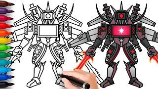 HOW TO DRAW TRI-TITAN UPGRADED | Skibidi Toilet - Easy Step by Step Drawing