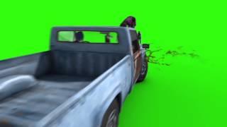 Green Screen The Walking Dead Zombies Run Over by Pickup - Footage PixelBoom CG