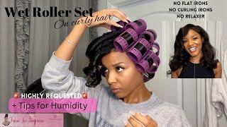 HOW TO STRAIGHTEN NATURAL HAIR WITHOUT HEAT DAMAGE | MAGNETIC ROLLER SET ON NATURAL HAIR