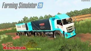 FS20 Koshmak Map Mod Gameplay + Isuzu Truck And Trailer Mod