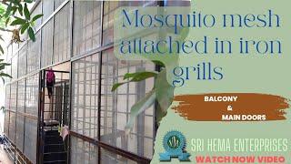 Mosquito mesh attached balcony iron grills #aluminium #mosquito #mesh #balcony #hyderabad #apartment