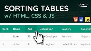 How to EASILY Sort HTML Tables with CSS & JavaScript - Web Development Tutorial