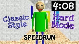 Baldi's Basics Classic Remastered v1.1 - Classic Style, Hard Mode. Speedrun (4:08)