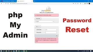 PHP My Admin Password Problem phpmyadmin Reset Password