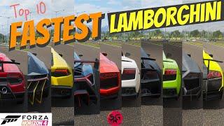 Forza Horizon 4 - Top 10 Fastest Lamborghini cars | Evolution of Top Speed