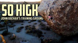 NO-FALL ZONE Boulder... So High (v5) - Joshua Tree, CA