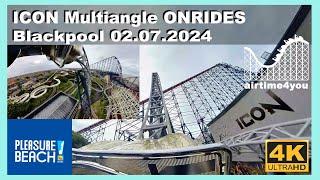 ICON Multiangle ONRIDES - Mack Rides - Blackpool Pleasure Beach Resort (UK) - 02.07.2024 - 4K