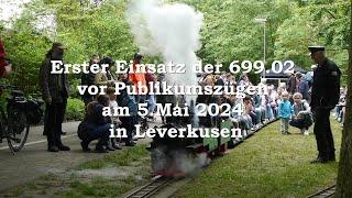 Erster Einsatz der 699.02 vor Publikumszügen bei der Dampfbahn Leverkusen am 5.Mai 2024