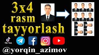 3x4 RASM TAYYORLASH //  фото 3х4 // FOTO 3x4