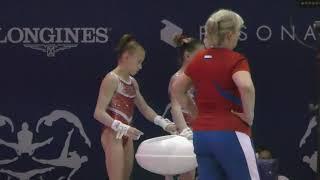 1st Junior Gymnastics WCH Podium Training Girls RUS Bars