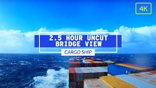 2.5 Hour Uncut View From Cargo Ship In 4K | Life At Sea