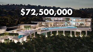 Inside $72,500,000 Los Angeles Mega Mansion with 100 FOOT Infinity POOL!