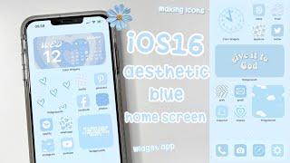 iOS16 Aesthetic Light Blue homescreen | make your phone aesthetic