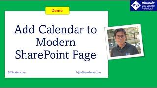 How to add calendar to modern SharePoint page | sharepoint online calendar web part