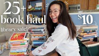 HUGE BOOK HAUL + thrifting books at a library sale!! ️