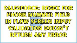 Salesforce: Regex for phone number field in Flow screen input validation doesn't return any error