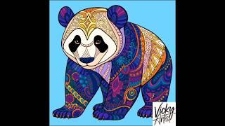 Vibrant Mandala Panda | Colorful Digital Art #art #painting #acrylicpainting