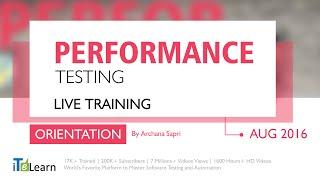 Performance Testing Live Training & Live Project for Beginners(Orientation Session)