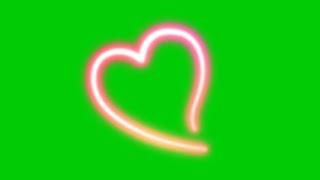 Animated drawing of love heart | No Copyright Green Screen effect 4K